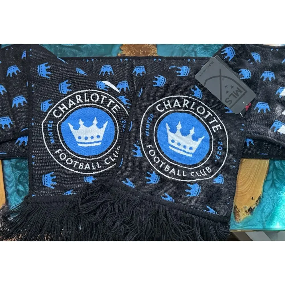 NWT Charlotte FC MLS Soccer Scarf “For The Crown”